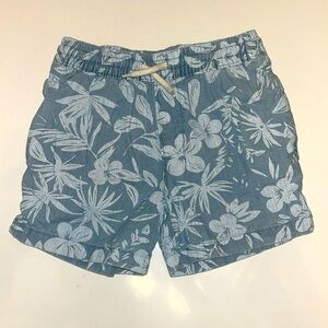 Boys Hawaiian printed denim short shorts 5T